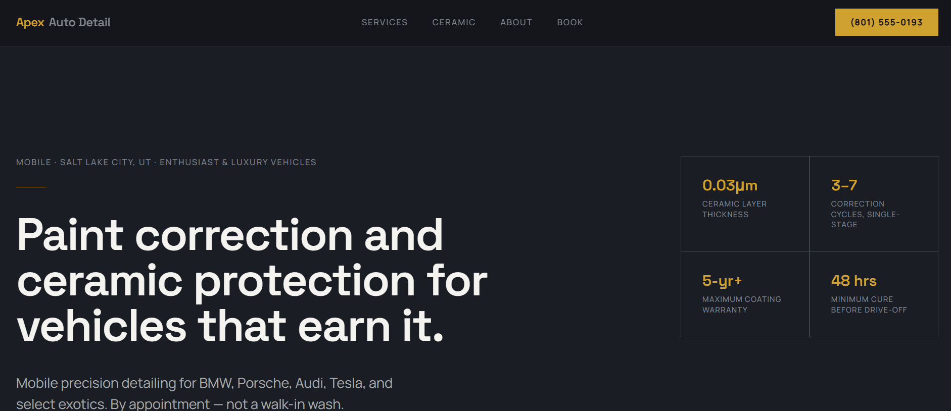 Apex Auto Detail website